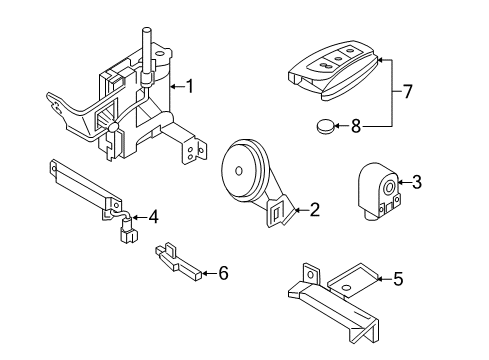 2015 Hyundai Genesis Anti-Theft Components Horn Assembly-Burglar Alarm Diagram for 96630-B1000