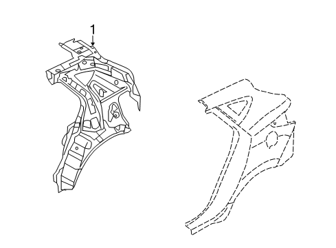 2015 Hyundai Tucson Inner Structure - Quarter Panel Panel Assembly-Quarter Inner, RH Diagram for 71602-2S530