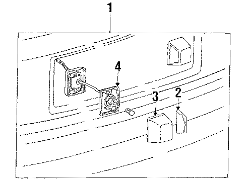 1984 Toyota Camry License Lamps License Lamp Diagram for 81690-19145