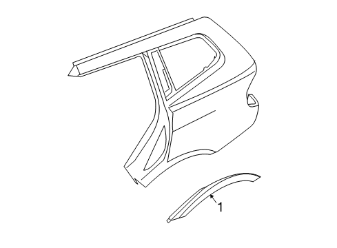 2005 BMW X3 Exterior Trim - Quarter Panel Cover, Wheel Arch, Rear Left Diagram for 51770302749