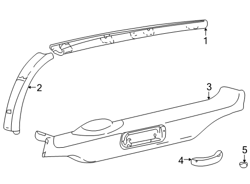 2002 Ford Excursion Interior Trim - Lift Gate Upper Molding Diagram for YC3Z-7842410-AAA