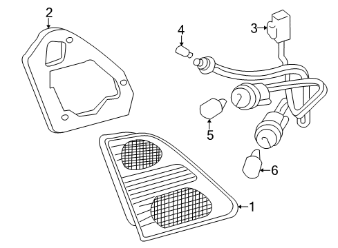 2002 Lexus LS430 Bulbs Socket & Wire, Rear Lamp Diagram for 81585-50110