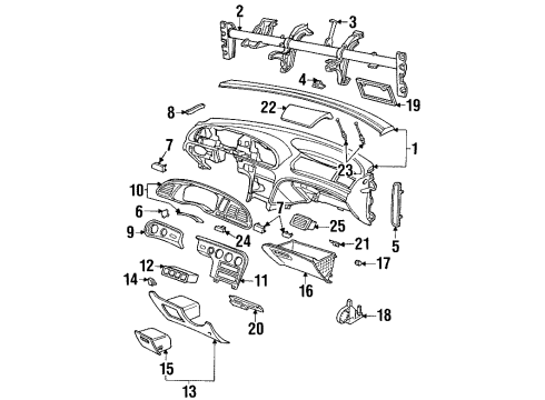 1996 Ford Contour Instrument Panel Headlamp Switch Diagram for F7RZ-11654-AB