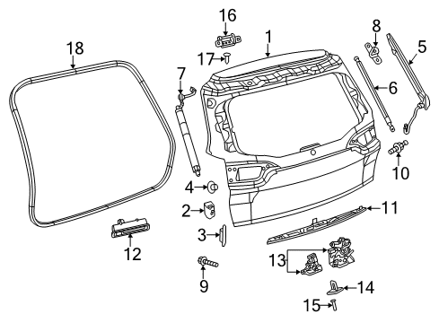 2016 Jeep Cherokee Gate & Hardware APPLIQUE-License Lamp Diagram for 5RN33RXFAA