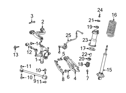 2003 Lexus GS300 Rear Suspension Components, Upper Control Arm, Ride Control, Stabilizer Bar Carrier Sub-Assy, Rear Axle, RH Diagram for 42304-30070