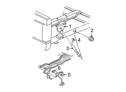 1996 GMC Sonoma Carrier & Components - Spare Tire Lifter Diagram for 15740950