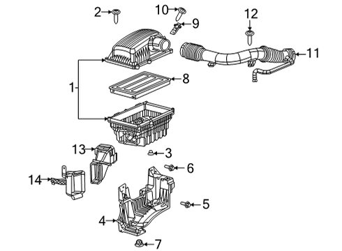 2020 Ram 1500 Filters Ambient Air Duct Diagram for 68291051AA