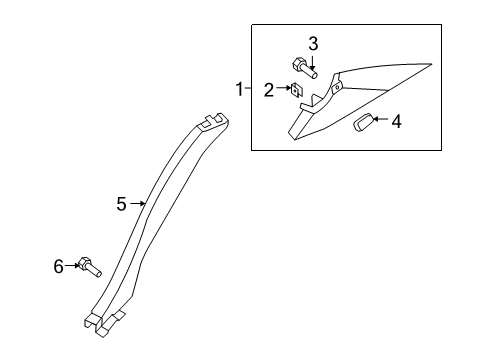 2011 Hyundai Genesis Interior Trim - Quarter Panels Trim Assembly-Rear Wheel House RH Diagram for 85895-3M000-BR