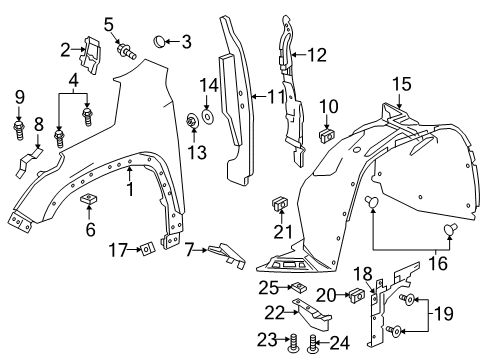 2017 GMC Acadia Fender & Components Air Deflector Diagram for 84139587