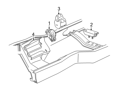 1993 Ford E-350 Econoline Club Wagon Engine & Trans Mounting Front Mount Bracket Diagram for F2UZ6028A