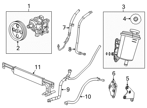 2014 Ram 2500 P/S Pump & Hoses, Steering Gear & Linkage Bracket-Power Steering Reservoir Diagram for 68193609AA