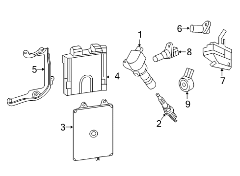 2022 Honda HR-V Ignition System Bracket Comp, Ecu Diagram for 37821-51M-A00