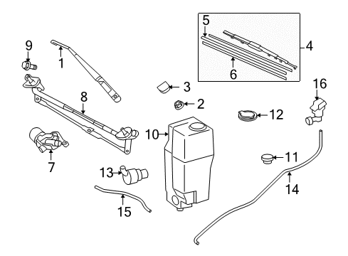 2015 Toyota Tacoma Wiper & Washer Components Wiper Blade Diagram for 85222-04030