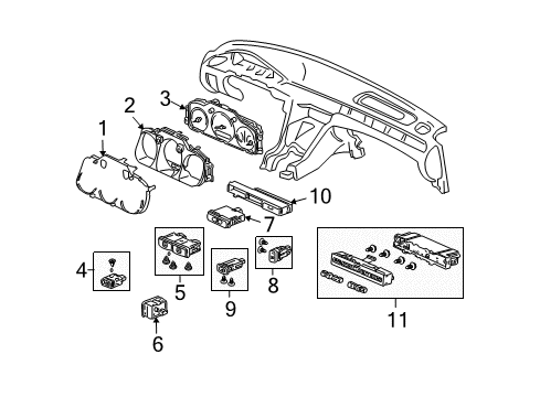 2004 Acura RL Cluster & Switches Meter Assembly, Combination (Northland Silver) Diagram for 78120-SZ3-A19