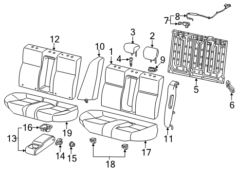 2014 Acura ILX Rear Seat Components Armrest Assembly, Rear Seat Center (Premium Black) Diagram for 82980-TX6-A01ZB