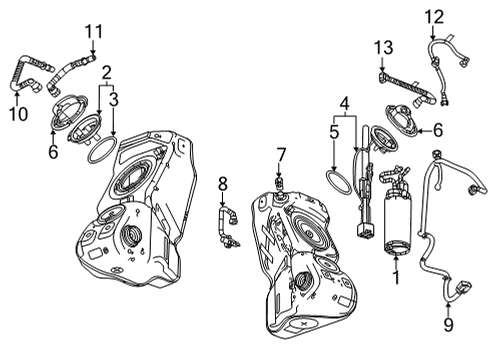 2020 Chevrolet Corvette Senders Fuel Pump Diagram for 84745183