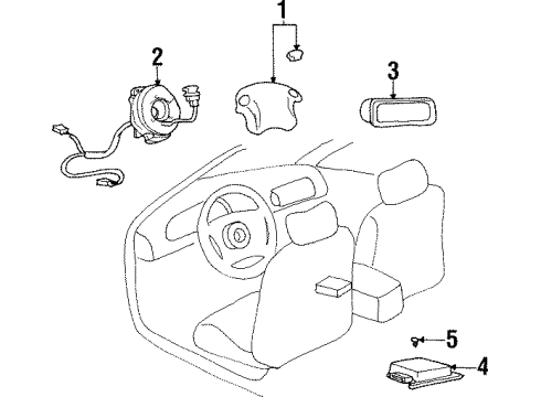 1999 Hyundai Tiburon Air Bag Components Air Bag Assembly-Passenger Diagram for 84530-27000