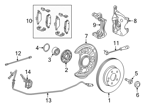 2019 Infiniti QX30 Brake Components Harness Assy-Wear Indicator Diagram for 41068-5DN0A