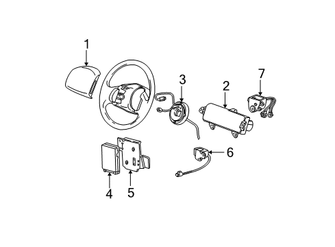 1999 Ford F-150 Air Bag Components Driver Air Bag Diagram for XL2Z-78043B13-AAB