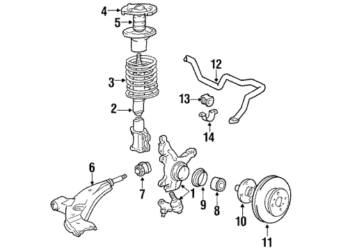 1987 Toyota Corolla Front Brakes Front Disc Diagram for 43512-20180