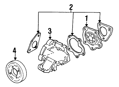 1993 Buick Skylark Cooling System, Radiator, Water Pump, Cooling Fan Cover Asm-Water Pump Diagram for 24572696