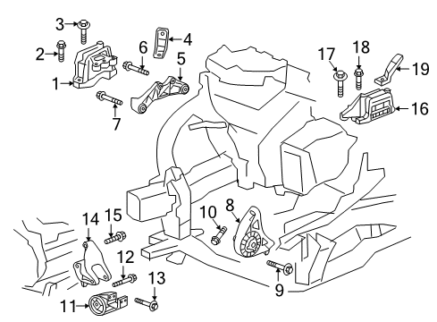 2017 GMC Acadia Engine & Trans Mounting Transmission Mount Bracket Diagram for 84584453