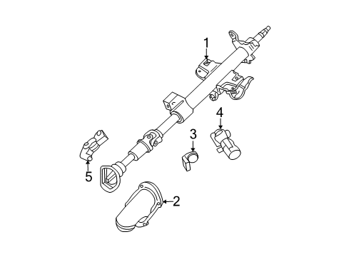 2002 Ford Escape Steering Column & Wheel, Steering Gear & Linkage Column Assembly Diagram for 1L8Z-3524-LB