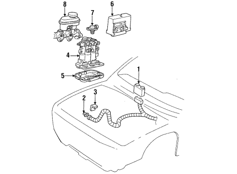 1995 Oldsmobile Cutlass Ciera Anti-Lock Brakes Cylinder Asm, Brake Master Diagram for 18021215