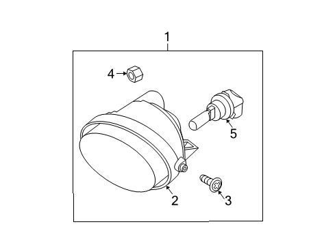 2011 Nissan Armada Bulbs Lamp Assembly-Fog, RH Diagram for 26150-ZQ00A