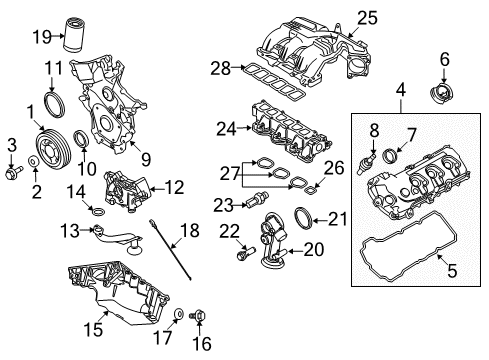 2009 Ford Taurus X Filters Intake Plenum Diagram for 7T4Z-9424-D