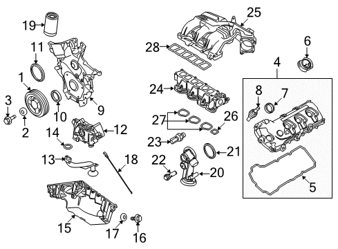 2009 Ford Taurus X Filters Adapter Bolt Diagram for 7T4Z-6894-B