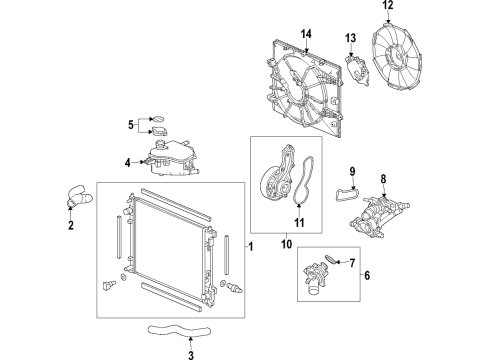 2017 Honda Civic Cooling System, Radiator, Water Pump, Cooling Fan Fan Complete, Cooling Diagram for 19020-5BA-A01