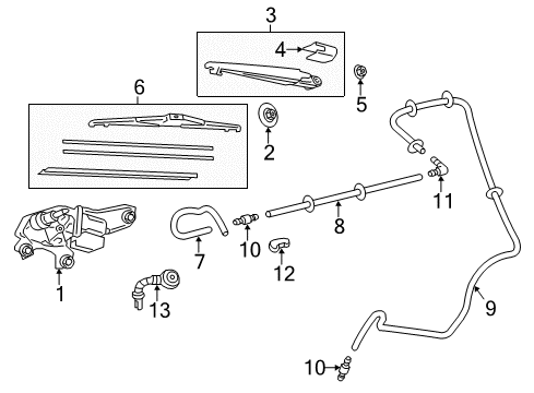 2013 Toyota Prius V Wiper & Washer Components Hose Diagram for 90099-33589