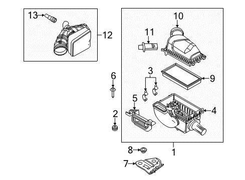 2009 Ford Flex Filters Air Tube Diagram for 8A8Z-9C675-A