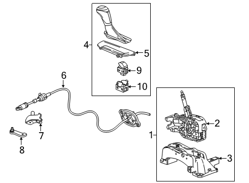2018 Chevrolet Malibu Center Console Shift Knob Diagram for 84628954