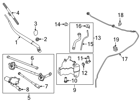 2019 Infiniti Q60 Wiper & Washer Components Link Assy-Wiper Diagram for 28840-4GF0A