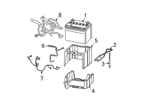 2005 Acura RSX Battery Plate, Battery Setting Diagram for 31512-S7A-000