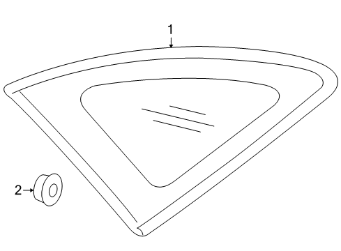 2009 Hyundai Veracruz Quarter Panel - Glass & Hardware Nut-Washer Assembly Diagram for 87379-2S000