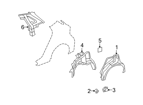 Diagram for 2010 Toyota Matrix Inner Structure - Quarter Panel 