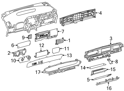 2015 Toyota Prius Plug-In Instruments & Gauges Cover Diagram for 83822-47360