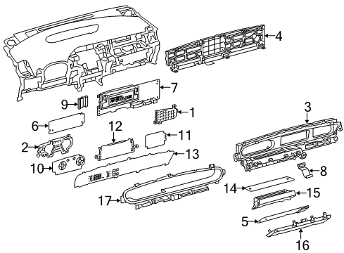 2015 Toyota Prius Plug-In Instruments & Gauges Case Diagram for 83843-47360