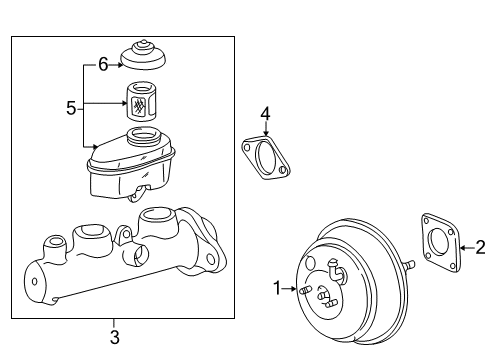 1999 Lexus ES300 Hydraulic System Booster Assy, Brake Diagram for 44610-33540