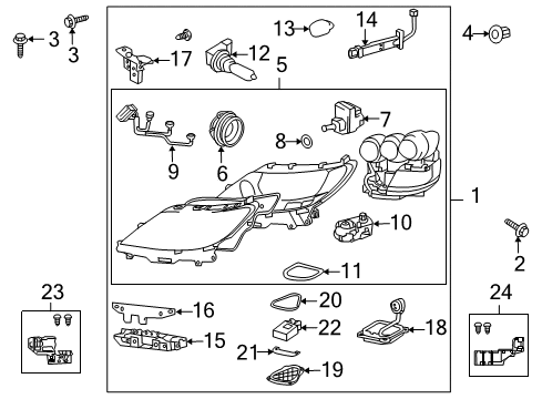 2012 Lexus LS600h Flashers Headlamp Assembly, Right Diagram for 81110-50581