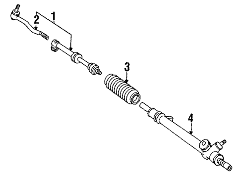 1990 BMW 325i Steering Column & Wheel, Steering Gear & Linkage Left Tie Rod Diagram for 32211701039