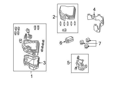 2011 Acura RDX Electrical Components Cover, Multi Relay (S) (Relay/Fuse) Diagram for 38182-STK-A02