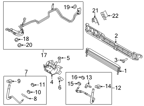 2017 Ford F-150 Trans Oil Cooler Auxiliary Cooler Diagram for FL3Z-7A095-B