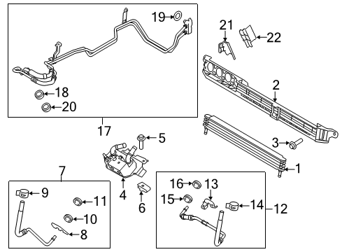 2017 Ford F-150 Trans Oil Cooler Cooler Nut Diagram for -W520833-S439