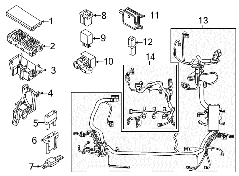 2014 Lincoln MKX Fuse & Relay Fan Relay Diagram for 7T4Z-8B658-A