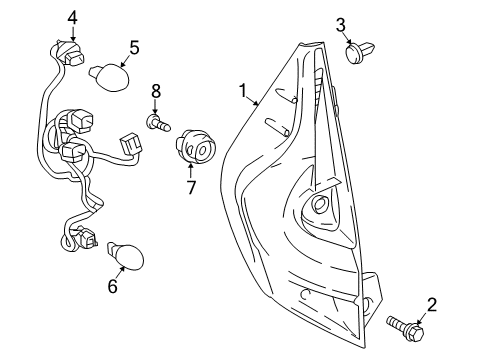 2019 Toyota Prius C Bulbs Led Unit Diagram for 81536-52D50