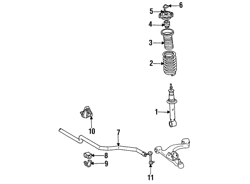 1994 Toyota Supra Shocks & Suspension Components - Front Bar, STABILIZER, Front Diagram for 48811-14440